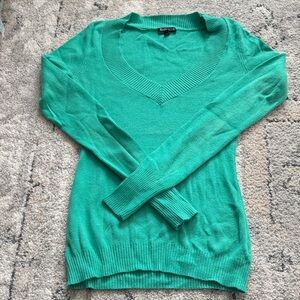 Express Teal V-Neck Sweater Size M